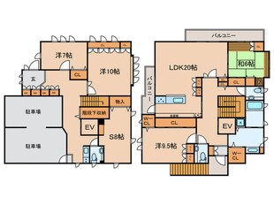 柿の木坂１丁目戸建の物件間取画像